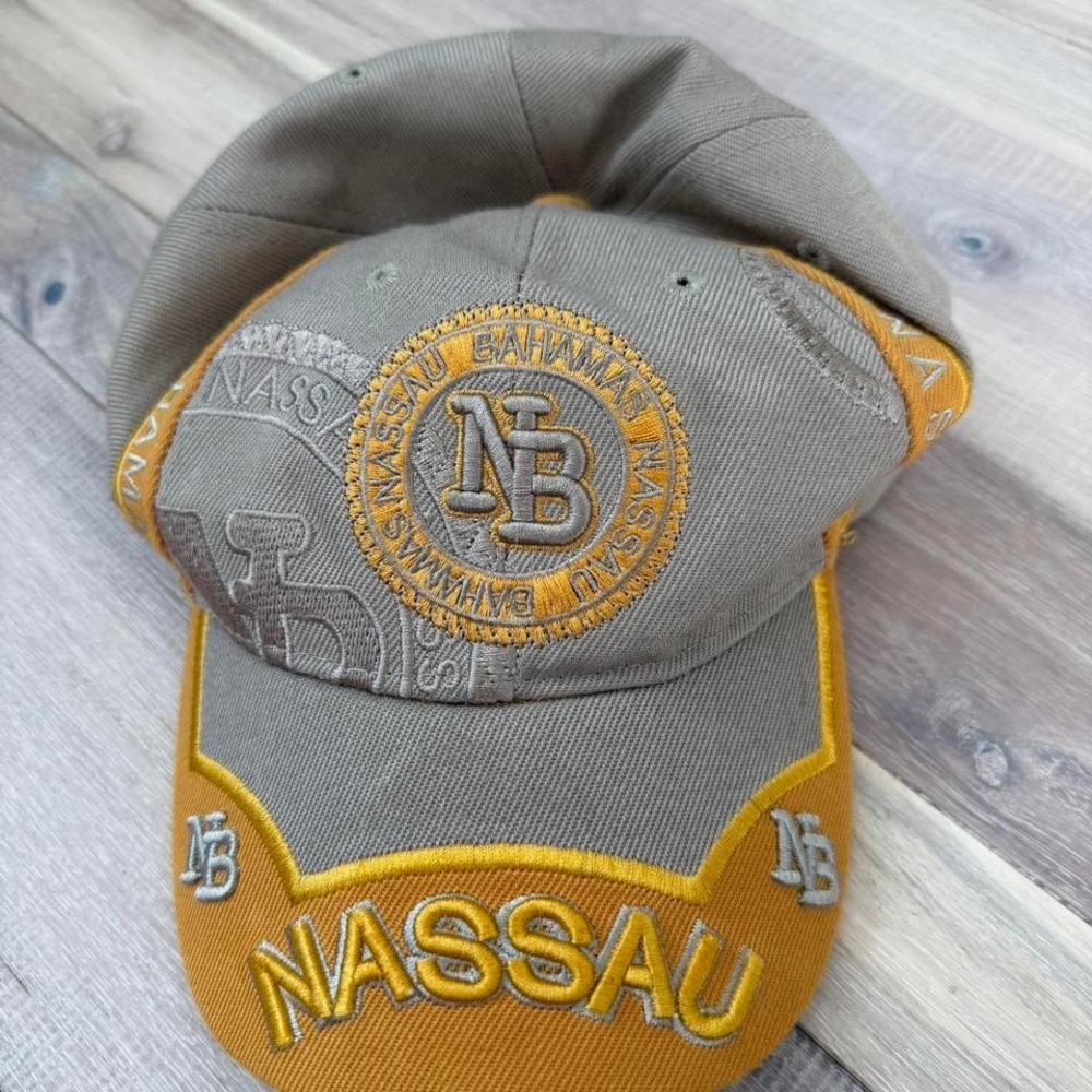 Nassau Bahamas grey and yellow baseball cap